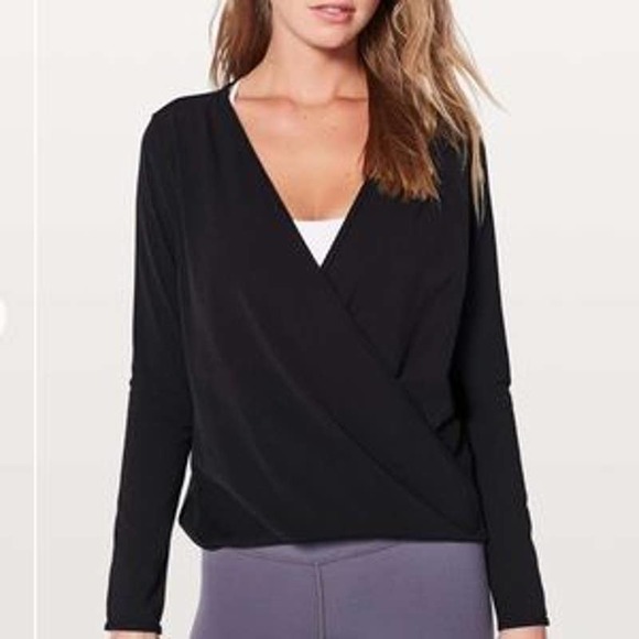 lululemon athletica Tops - Lululemon NWOT Full Freedom Wrap Top Black 12